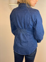 PCEYA - SMOCK SHIRT Medium Blue Denim