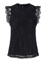 PCOLLINE LACE TOP - Black