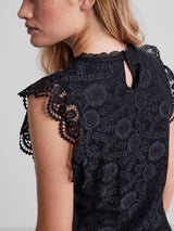 PCOLLINE LACE TOP - Black