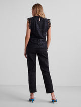 PCOLLINE LACE TOP - Black