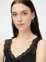 PCBARBERA LACE TOP NOOS BC - Black