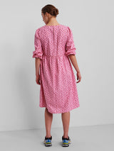 PCFARRY 3/4 MIDI DRESS Prism Pink/Red Strawberry