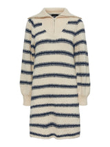 PCNADINE LS HALF ZIP KNIT DRESS