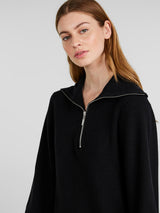 YASDALMA LS ZIP KNIT DRESS S. NOOS - Black