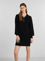 YASDALMA LS ZIP KNIT DRESS S. NOOS - Black