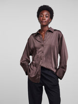 YASVIMA LS SHIRT - Seal Brown
