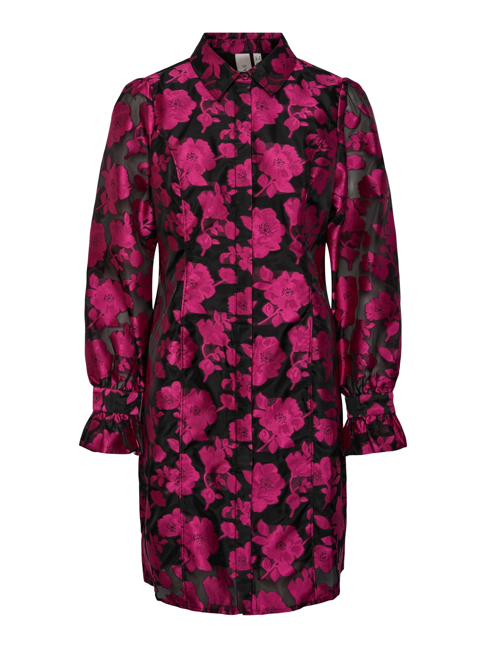 Yaskaya Ls Long Shirt Dress Black Aop Origina