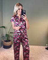 Milla top - black flowerprint