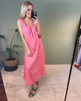 pcshella midi dress - strawberry pink