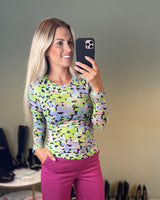 Silka blouse - green flowers