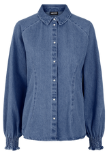 PCEYA - SMOCK SHIRT Medium Blue Denim
