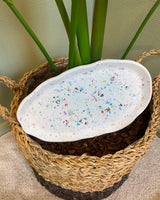 Stort fad - terrazzo hvid base