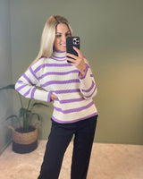 YASSTRIPEY - LS high neck pullover