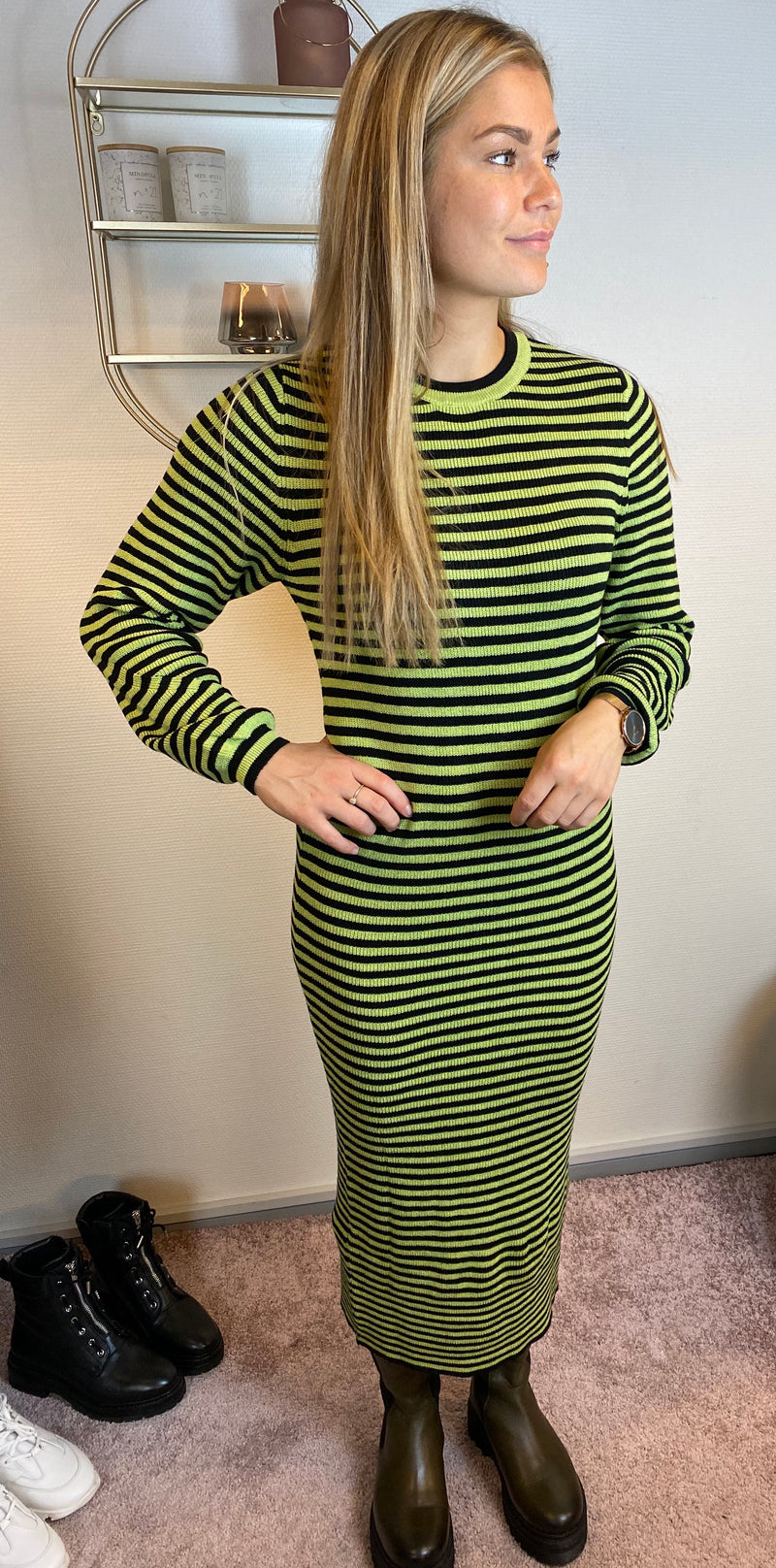 A-View Violet Knit Dress - Black/Green