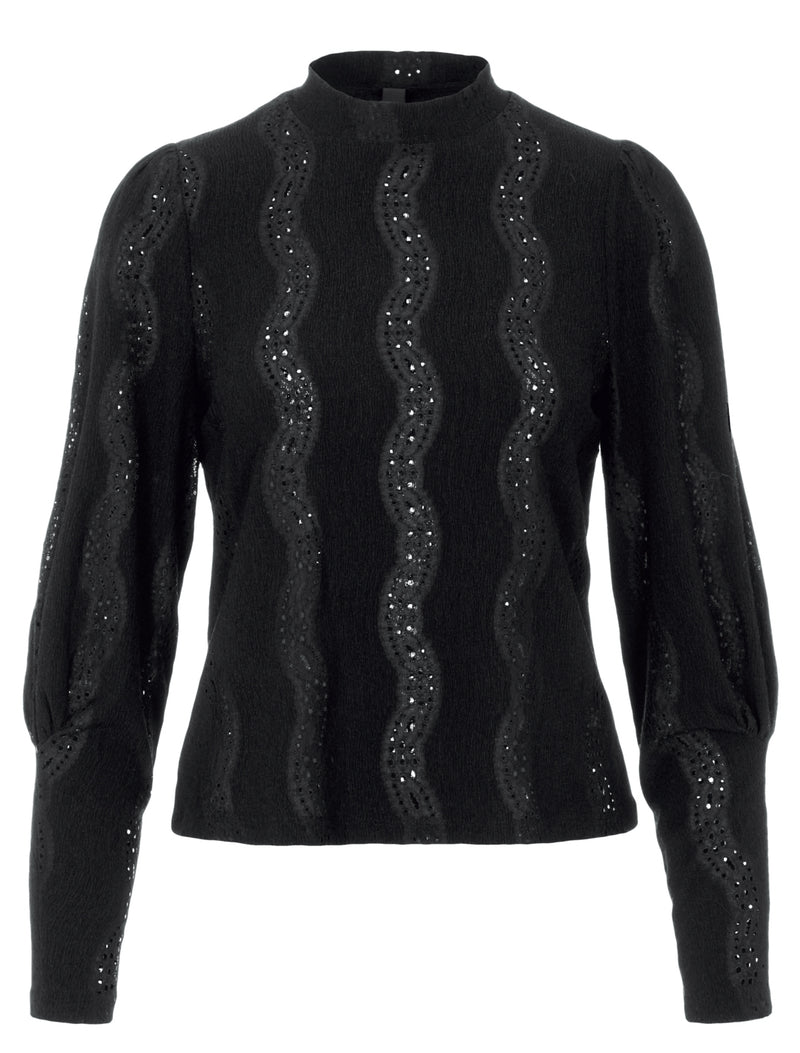 YASMENA High Neck Top - Black