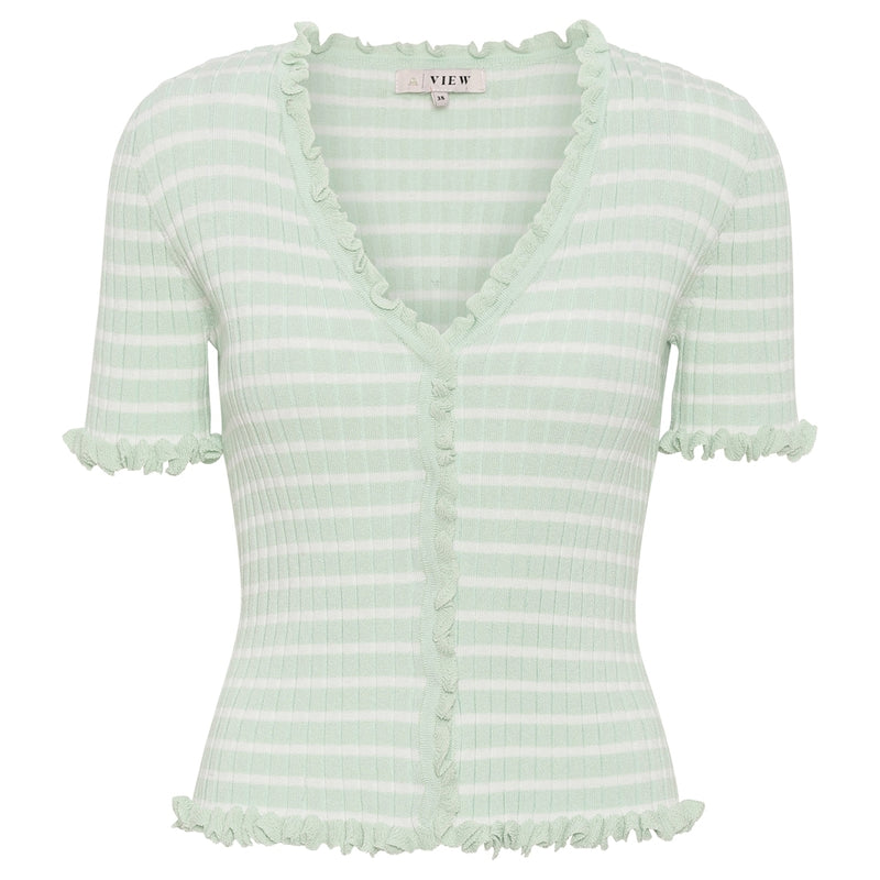 A-View - Fabia SS Tee cardigan mint/off white