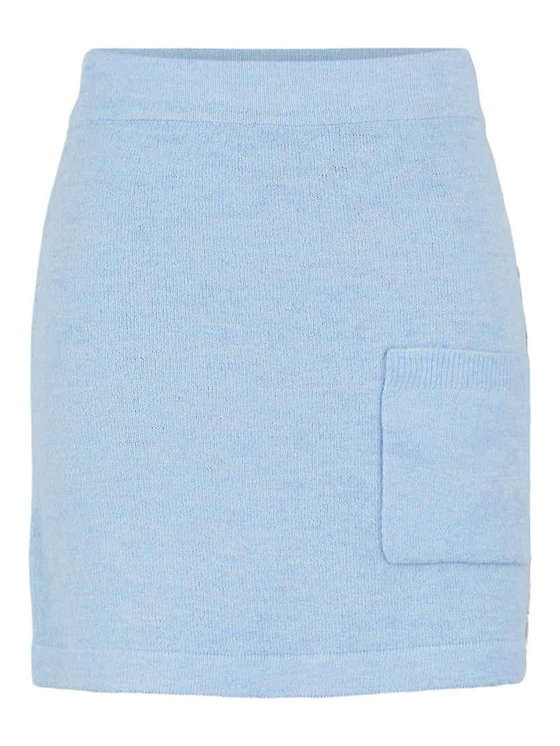 PCEAMY - Mini knit skirt - Chambray Blue