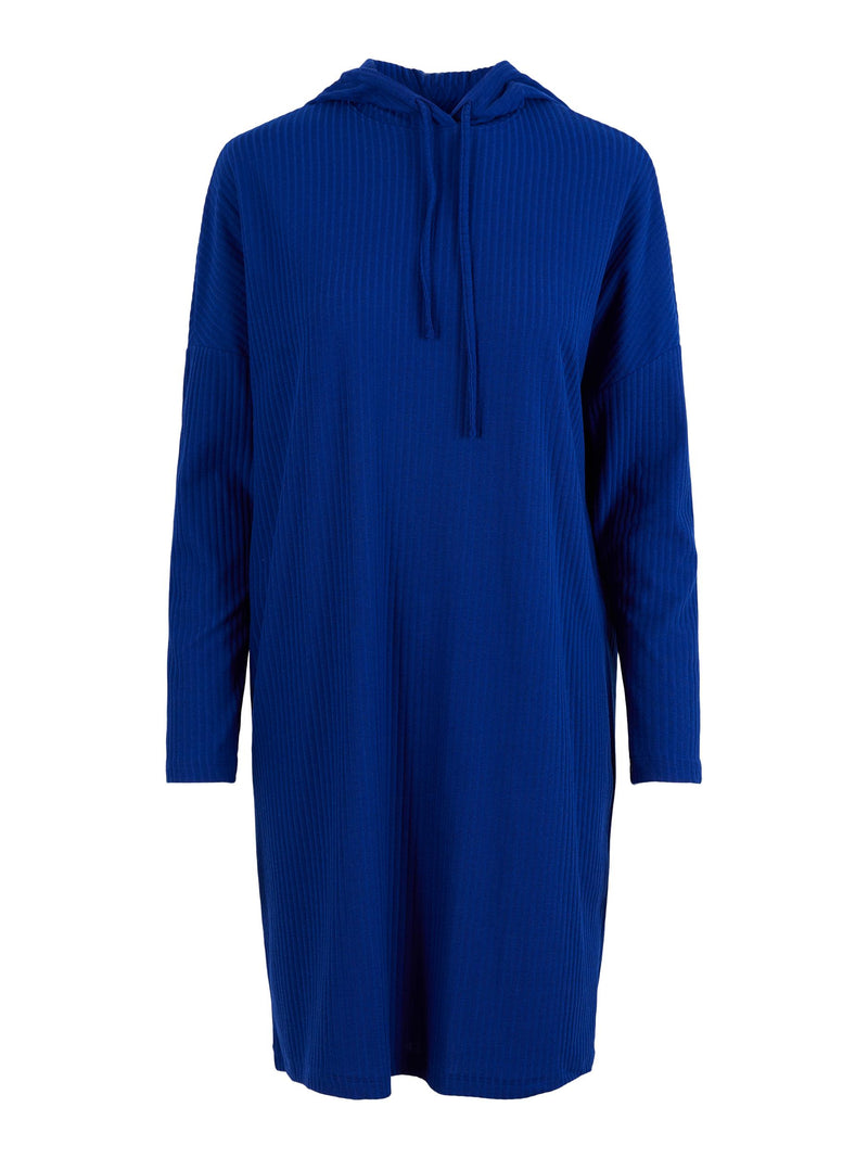 PCRIBBI LS HOODIE DRESS - Deep Ultramarine