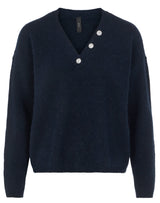 YASTALIS - Button Knit Pullover Sky Captain